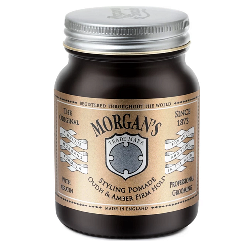 Помада для укладки волос уд и янтарь с сильной фиксацией с кератином - Morgan’s Styling Pomade Oudh&Amber/Firm Hold (Gold Label)